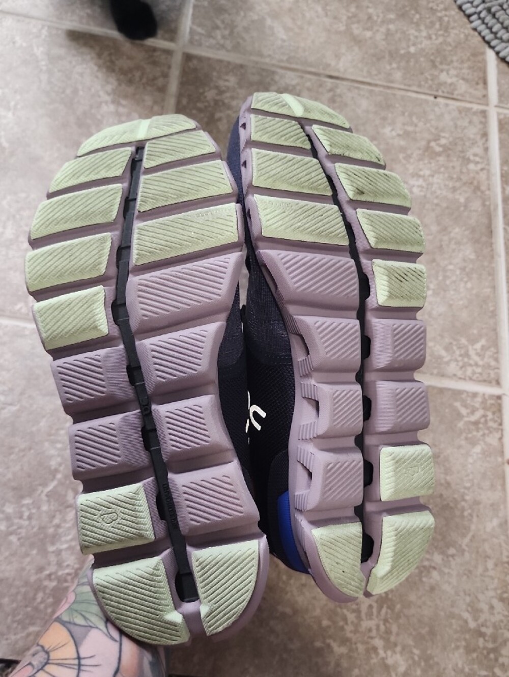 On Running Women's Athletic Shoes in Navy, Lavender and Lime - Picture 5 of 5